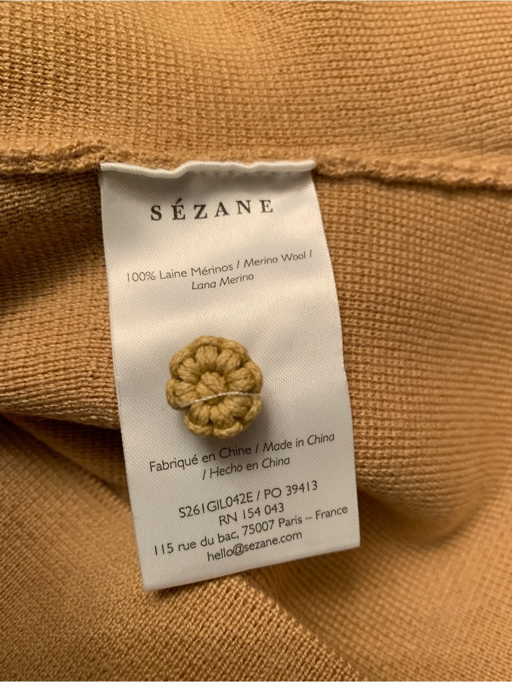 NWT Authentic Sezane Anouck Sweater $165 S Small Biscuit - Picture 7 of 7